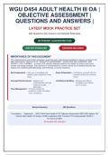 WGU D454 Adult Health III Objective Assessment &lpar;OA V1 and V2&rpar; &vert; Full Questions and Answers &vert; 2026&sol;27 Update 