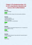 Chapter 4&colon; Psychopharmacology &lpar;LO&NewLine;4&period;1-4&period;5&rpar; comprehensive Questions and&NewLine;Answers with Verified Solutions