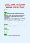 Chapter 5&colon; Infection Control &lpar;Standard&NewLine;Foundations&rpar; comprehensive Questions&NewLine;and Answers with Verified Solutions