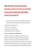HESI RN Critical Care Nursing Exam &NewLine;Questions And Correct Answers &lpar;Verified &NewLine;Answers&rpar; Plus Rationales 2027 Q&A &vert; &NewLine;Instant Download Pdf