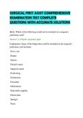 SURGICAL FIRST ASSIST COMPREHENSIVE&NewLine;EXAMINATION TEST COMPLETE&NewLine;QUESTIONS WITH ACCURATE SOLUTIONS&NewLine;