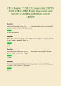FF1 Chapter 7 FIRE Extinguisher TYPES&NewLine;AND USES CORE Exam Questions and&NewLine;Answers Verified Solutions Latest&NewLine;Update