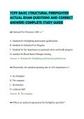TCFP BASIC STRUCTURAL FIREFIGHTER&NewLine;ACTUAL EXAM QUESTIONS AND CORRECT&NewLine;ANSWERS COMPLETE STUDY GUIDE&NewLine;