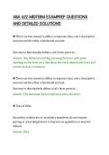 ABA 622 MIDTERM EXAMPREP QUESTIONS&NewLine;AND DETAILED SOLUTIONS
