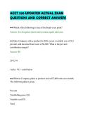 ACCT 526 UPDATED ACTUAL EXAM&NewLine;QUESTIONS AND CORRECT ANSWERS