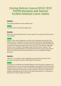 Fencing Referee General RULE TEST PAPER Questions and Answers Verified Solutions Latest Update 2