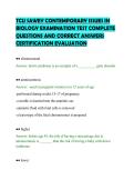 TCU SAWEY CONTEMPORARY ISSUES IN&NewLine;BIOLOGY EXAMINATION TEST COMPLETE&NewLine;QUESTIONS AND CORRECT ANSWERS&NewLine;CERTIFICATION EVALUATION&NewLine;