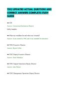 TDCJ UPDATED ACTUAL QUESTIONS AND&NewLine;CORRECT ANSWERS COMPLETE STUDY&NewLine;GUIDE&NewLine;