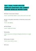 TEAS 7 FINAL PAPER UPDATED&NewLine;COMPLETE QUESTIONS AND CORRECT&NewLine;ANSWERS BUNDLED REVIEW GUIDE&NewLine;