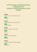 FCTC Hazmat Certification Exam Questions and Answers Verified Solutions Latest Update