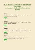 FCTC Hazmat Certification TEST PAPER Questions and Answers Verified Solutions Latest Update