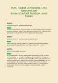 FCTC Hazmat Certification TEST Questions and Answers Verified Solutions Latest Update