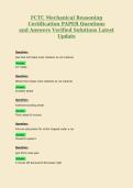 FCTC Mechanical Reasoning&NewLine;Certification PAPER Questions&NewLine;and Answers Verified Solutions Latest&NewLine;Update