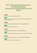 FCTC Mechanical Reasoning FINAL&NewLine;Evaluation Questions&NewLine;and Answers Verified Solutions Latest&NewLine;Update