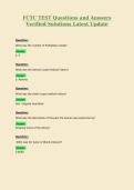 FCTC TEST Questions and Answers Verified Solutions Latest Update 2