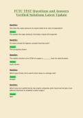FCTC TEST Questions and Answers Verified Solutions Latest Update 3
