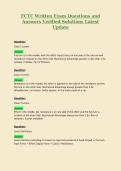 FCTC Written Exam Questions and Answers Verified Solutions Latest Update 2