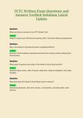 FCTC Written Exam Questions and Answers Verified Solutions Latest Update