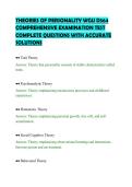 THEORIES OF PERSONALITY WGU D564&NewLine;COMPREHENSIVE EXAMINATION TEST&NewLine;COMPLETE QUESTIONS WITH ACCURATE&NewLine;SOLUTIONS&NewLine;