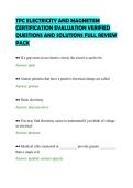TPC ELECTRICITY AND MAGNETISM&NewLine;CERTIFICATION EVALUATION VERIFIED&NewLine;QUESTIONS AND SOLUTIONS FULL REVIEW&NewLine;PACK&NewLine;