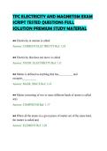 TPC ELECTRICITY AND MAGNETISM EXAM&NewLine;SCRIPT TESTED QUESTIONS FULL&NewLine;SOLUTION PREMIUM STUDY MATERIAL&NewLine;