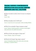 TRAUMA NURSING COMPREHENSIVE&NewLine;CERTIFICATION EVALUATION VERIFIED&NewLine;QUESTIONS AND FULL SOLUTIONS&NewLine;