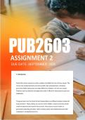 PUB2603 Assignment 2 2026 - Due September 2026