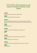 FCLE FINAL EXAM Questions and Answers Verified Solutions Latest Update