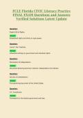 FCLE Florida CIVIC Literacy Practice&NewLine;FINAL EXAM Questions and Answers&NewLine;Verified Solutions Latest Update