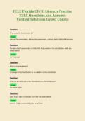 FCLE Florida CIVIC Literacy Practice TEST Questions and Answers Verified Solutions Latest Update 2