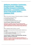 Construction & Building Envelope &ndash; Alabama Insulation Contractor Practice Exam &vert; Questions&comma; Verified Answers & Detailed Rationales &vert; 2026 License Exam Prep