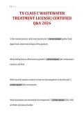TX CLASS C WASTEWATER&NewLine;TREATMENT LICENSE&vert; CERTIFIED&NewLine;Q&A 2026
