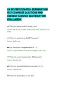 VA BC CERTIFICATION EXAMINATION&NewLine;TEST COMPLETE QUESTIONS AND&NewLine;CORRECT ANSWERS CERTIFICATION&NewLine;EVALUATION&NewLine;
