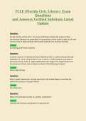 FCLE &lpar;Florida Civic Literacy Exam&NewLine;Questions&NewLine;and Answers Verified Solutions Latest&NewLine;Update 6