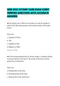 WEB WOC OSTOMY CARE EXAM SCRIPT&NewLine;VERIFIED QUESTIONS WITH ACCURATE&NewLine;ANSWERS&NewLine;