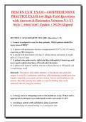 HESI RN EXIT EXAM &ndash; COMPREHENSIVE &NewLine;PRACTICE EXAM 100 High-Yield Questions &NewLine;with Answers & Rationales Versions V1&ndash;V7 &NewLine;Style &vert; 2026&sol;2027 Update &vert; NGN-Aligned