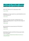 WELLCARE ACT EXAM SCRIPT VERIFIED&NewLine;QUESTIONS WITH ACCURATE ANSWERS&NewLine;