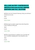 WELLCARE MASTERY COMPREHENSIVE&NewLine;CERTIFICATION EVALUATION VERIFIED&NewLine;QUESTIONS AND FULL SOLUTIONS&NewLine;