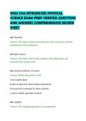 WGU C165 INTEGRATED PHYSICAL&NewLine;SCIENCE EXAM PREP VERIFIED QUESTIONS&NewLine;AND ANSWERS COMPREHENSIVE REVIEW&NewLine;SHEET&NewLine;