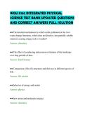 WGU C165 INTEGRATED PHYSICAL&NewLine;SCIENCE TEST BANK UPDATED QUESTIONS&NewLine;AND CORRECT ANSWERS FULL SOLUTION&NewLine;