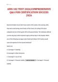 AINS 102 TEST 2026&vert;COMPREHENSIVE&NewLine;Q&A FOR CERTIFICATION SUCCESS&NewLine;2026