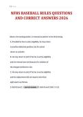 NFHS BASEBALL RULES QUESTIONS&NewLine;AND CORRECT ANSWERS 2026