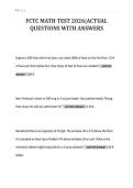 FCTC MATH TEST 2026&vert;ACTUAL&NewLine;QUESTIONS WITH ANSWERS