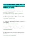 WGU C201 BUSINESS ACUMEN OBJECTIVE&NewLine;ASSESSMENT COMPLETE QUESTIONS AND&NewLine;VERIFIED SOLUTIONS