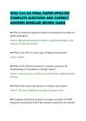 WGU C214 OA FINAL PAPER UPDATED&NewLine;COMPLETE QUESTIONS AND CORRECT&NewLine;ANSWERS BUNDLED REVIEW GUIDE&NewLine;