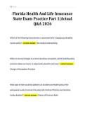 Florida Health And Life Insurance&NewLine;State Exam Practice Part 1&vert;Actual&NewLine;Q&A 2026