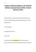 Students With Disabilities CST NYSTCE&NewLine;&lpar;060&rpar; Actual Questions With Verified&NewLine;Answers 2026