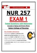 Galen NUR 257 Exam 1 &ndash; Concepts of Aging and Chronic Illness &lpar;2026&sol;2027&rpar; Actual Questions & Answers to Pass the Exam &lpar;100&percnt; Verified&rpar;