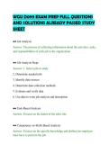 WGU D099 EXAM PREP FULL QUESTIONS&NewLine;AND SOLUTIONS ALREADY PASSED STUDY&NewLine;SHEET