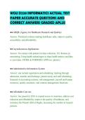 WGU D220 INFORMATICS ACTUAL TEST&NewLine;PAPER ACCURATE QUESTIONS AND&NewLine;CORRECT ANSWERS GRADED APLUS&NewLine;